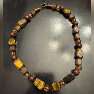 Handmade Tigers Eye Beaded Necklace
